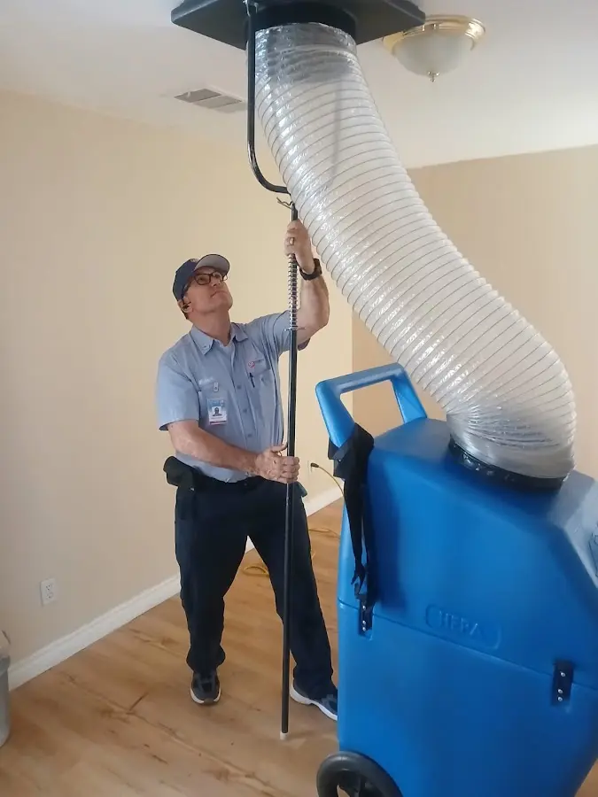HVAC Installation technician using HEPA equipment in Horizon City